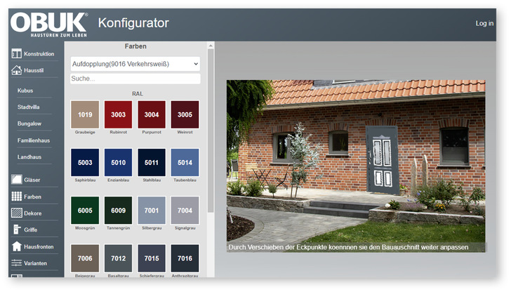 Der Online Haustüren-Konfigurator von Obuk ist über die Website des ­Oelder Herstellers frei nutzbar. - © Foto: Obuk
