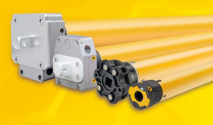  Die leisen und energieeffizienten Rohrmotoren der TECline-Baureihe eignen sich mit 6 bis 140 Nm ­Drehmoment für textile Behänge, Rollladen und Rolltore