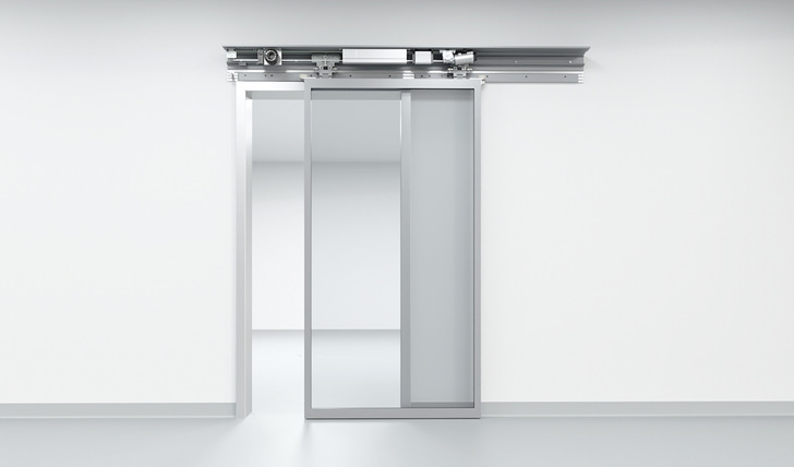  Das MCRdrive System besteht aus einer Antriebs­einheit und dem Geze MCRdrive Flügelsystem.