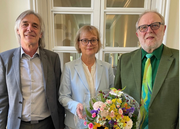 Neu gewählter Landesinnungsmeister (LIM) Andreas Hart (l.) mit Geschäftsführerin Manuela Wohlert und Ehrenlandes-Innungsmeister Siegfried Frank.  