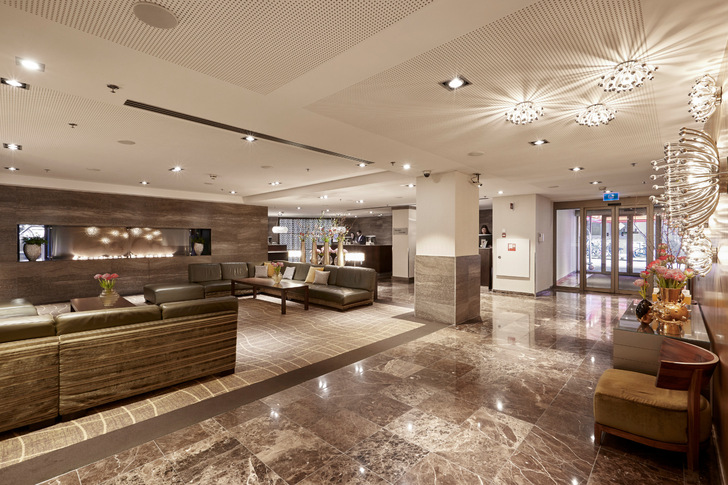 Ein Blick in die Lobby des Amsterdamer Marriott.