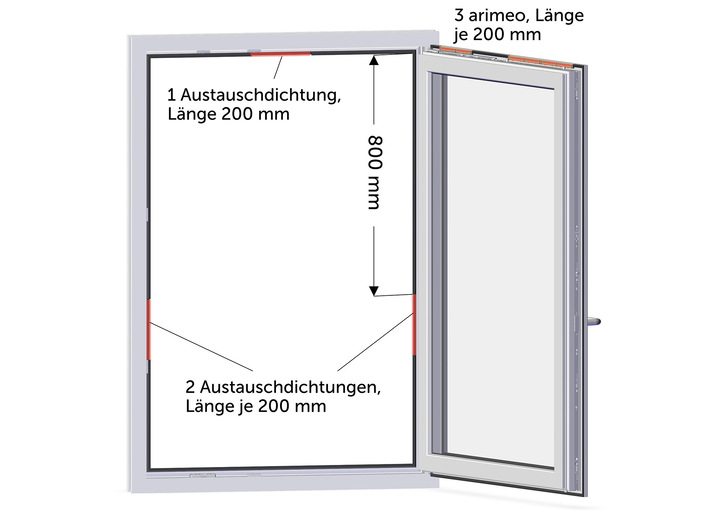 Alles ist möglich, zum Beispiel: die Einbauvarianten triple und triple acoustic – mit je drei arimeo Fensterfalzlüftern.