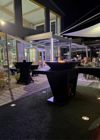 Der Kunde kann seine „zukünftige“ Terrasse in der Ausstellung von Berger durch Visualisierungen live erleben.