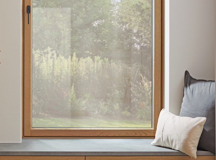 Die besonders schlanken Rahmen mit abgeschrägtem Flügeldesign innen bringen ein Maximum an Tageslicht.