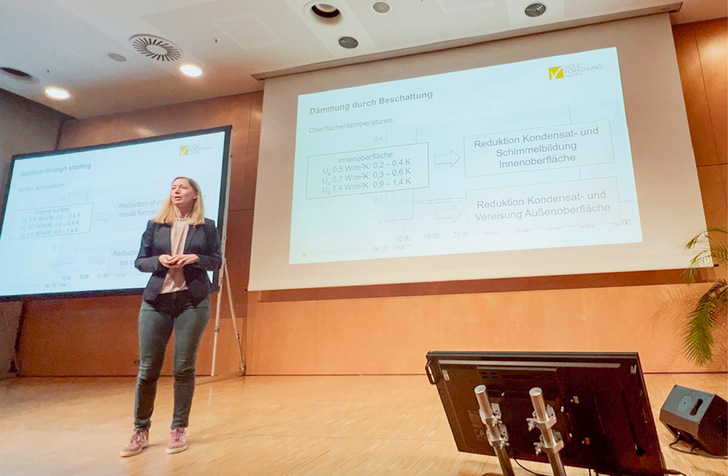 Dr. Julia Bachinger zeigte im Vortrag „Licht und Schatten“, wie Fenster und Sonnenschutz am besten funktionieren.