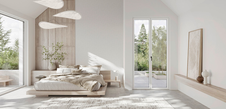 Schlicht, schlank und schön. Das formvollendete Kunststoff/Alu-Fenster Safir lässt durch seine noch schlankeren ­Rahmen ein Maximum an Helligkeit ins Innere. Ästhetisch, nachhaltig und zugleich kostenbewusst. Ausgezeichnet mit dem German Design Award 2025 für exzellentes Produktdesign.