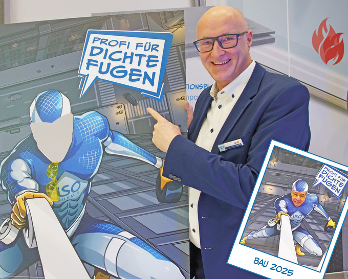 Am ISO-Chemie Stand gab es eine Polaroid Erinnerungsfoto-Aktion mit dem Iso-Mann.