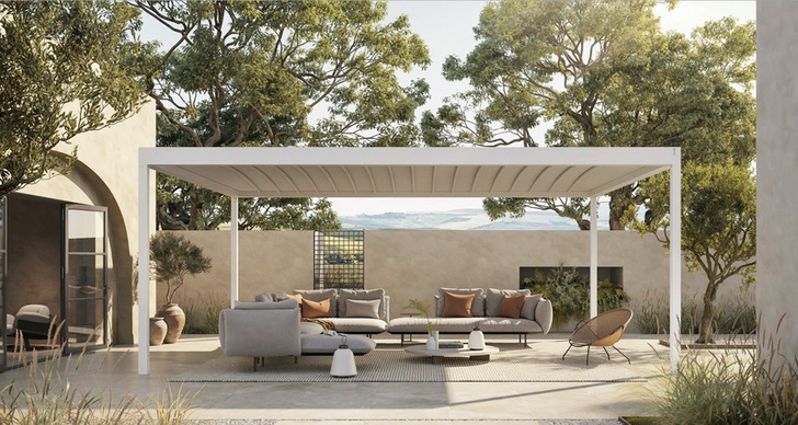 Die maximalen Abmessungen des Einzelmoduls von 550 × 715 cm, und ein ausgezeichnetes Wasserableitungssystem prädestinieren die Alba Butterfly nicht nur für den Gastronomie-Bereich, sondern auch für den Wohnsektor.