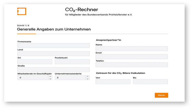 Das Online-Tool ermöglicht es, die CO2-Bilanz des Unternehmens ohne externe Beratung zu berechnen.