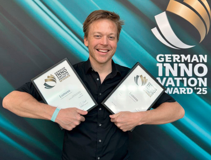 Georg Katzlinger-Söllradl, CEO und Co-Founder von ­Lumeso, freut sich über die Auszeichnung beim ­German Innovation Award in gleich zwei Kategorien: „Excellence in B2B“ und „Transformative Solutions“.