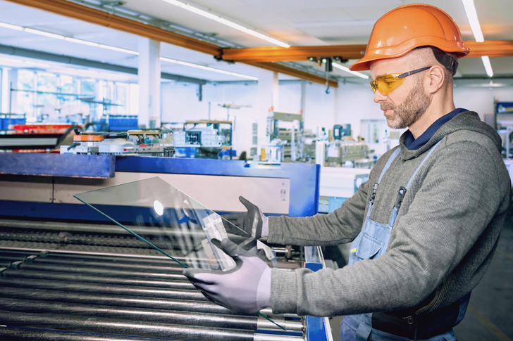 Saubere Oberﬂächen sind in der Produktion von Glas eine wichtige Qualitätsanforderung.