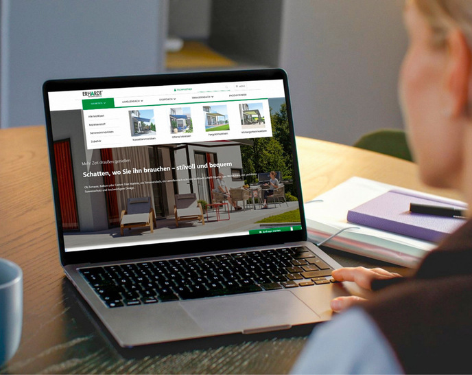 Neu: Mit dem neuen Webauftritt schafft Erhardt eine klare digitale Verbindung ­zwischen Endkunden und Fachpartnern.