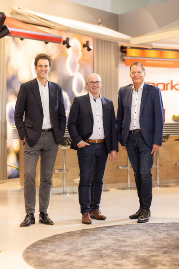 Führungswechsel bei markilux. Ivo Scherkamp, Michael Gerling, Klaus Wuchner (v.l.n.r.).