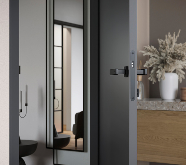 Linoleum ist eine spannende Alternative zu klassischen Türoberflächen