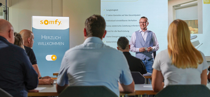 Die Seminare der Somfy Akademie – hier im hauseigenen Schulungs- und Konferenzraum in Rottenburg – bieten professionellen Input und fördern den aktiven Austausch.
