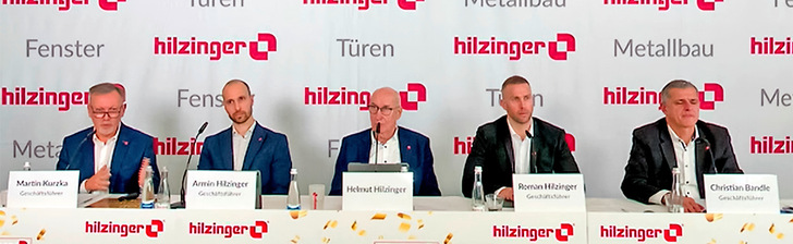Bei der Pressekonferenz (v.l): Martin Kurka, Armin Hilzinger, Helmut Hilzinger, Roman Hilzinger und Christian Bandle .