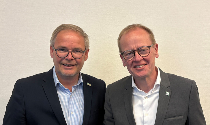 VFF-Geschäftsführer Frank Lange (l.) und BF-Geschäftsführer Jochen Grönegräs schauen zuversichtlich nach vorne