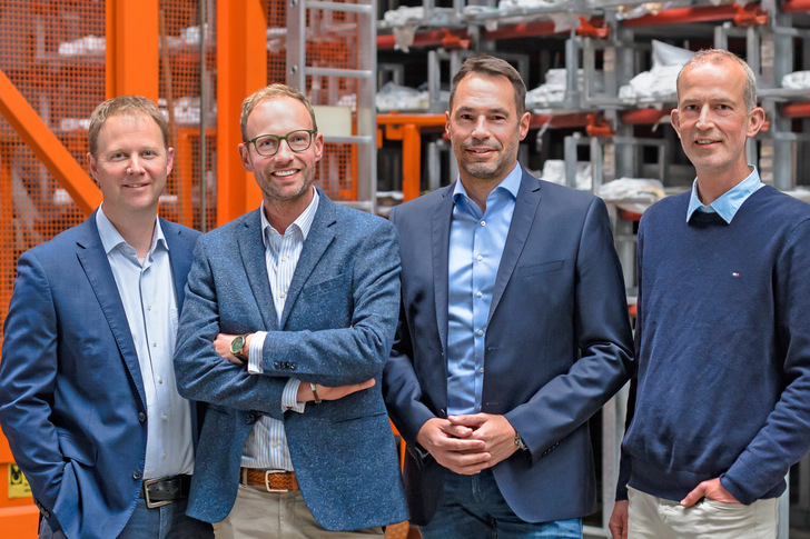 Thorsten Müller ist neues Mitglied der Geschäftsführung bei Schüt-Duis. Im Bild: Dirk Ludwigs, Niels Fritzsche, Thorsten Müller, Paco Schüt (v.l.)