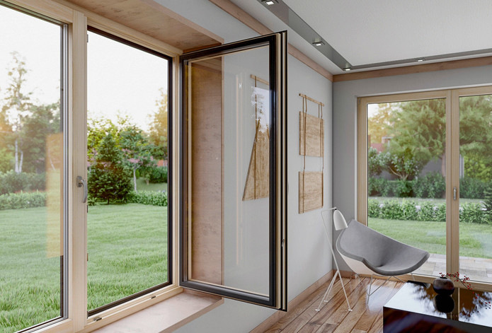 Die Kombination aus Holz und Aluminium bietet ­sowohl optische als auch funktionale Vorteile.