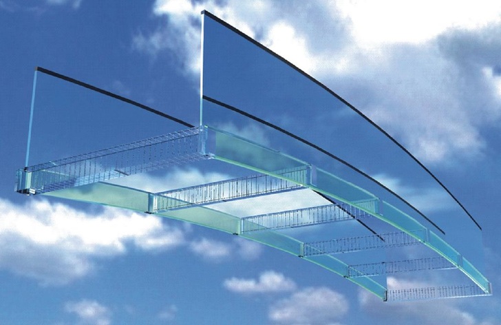 Diese Glasbrücke ist bald keine Zukunftsvision mehr<br />Die Simulation zeigt eine Ganzglasbrücke bei der optimierte Fügungen eine statisch tragende Ganzglaskonstruktion mit maximaler Transparenz erlauben.