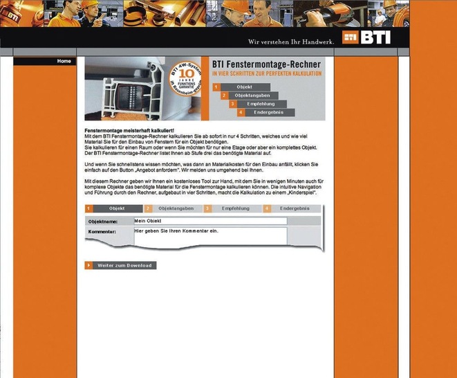 Mit dem 4W Fenstermontage-Rechner von BTI lässt sich einfach und schnell das komplette benötigte Material für den Fenstereinbau berechnen.