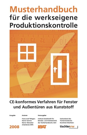 iBAT Instituts-Gesellschaft für Betriebs- und Arbeitstechnik des Tischlerhandwerks mbH, Verband des Tischlerhandwerks Nordrhein-Westfalen, Ausgabe 2008, ca. 70 Seiten, DIN-A-4-Broschüre mit Drahtbindung, Euro 49,50 zzgl. MwSt., Porto und Verpackung; Bestellungen an die iBAT GmbH, Heidering 29, 30625 Hannover, Fax: (0511) 62 70 75 13, E-Mail: holzmann@tischlernord.de