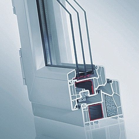 System für die perfekte Energiebilanz<br />Durch die Kombination von vergrößerter Bautiefe und Neopor-Dämmkern erreicht das Alphaline 90 - Profil den guten U-Wert von 0,8 W/m²K.