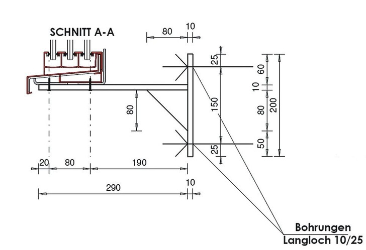 KonstruktionsschnittDas Schiebesystem EV 2000 GSP ist wetterfest und solide, ­ermöglicht gleichzeitig aber maximale Transparenz durch sehr schmale Rahmen.