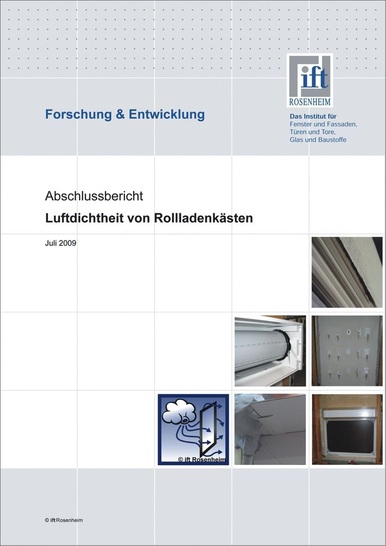 Titelseite des Forschungsberichtes „Luftdichtheit von Rollladenkästen“