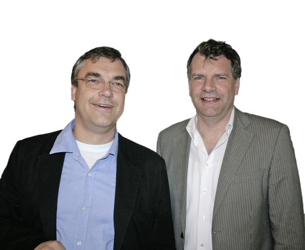 Die Veranstalter Prof. Ulrich Knack (l.) und Tillman Klein freuten sich über die gelungene Konferenz und das positive Feedback der 180 Teilnehmer.