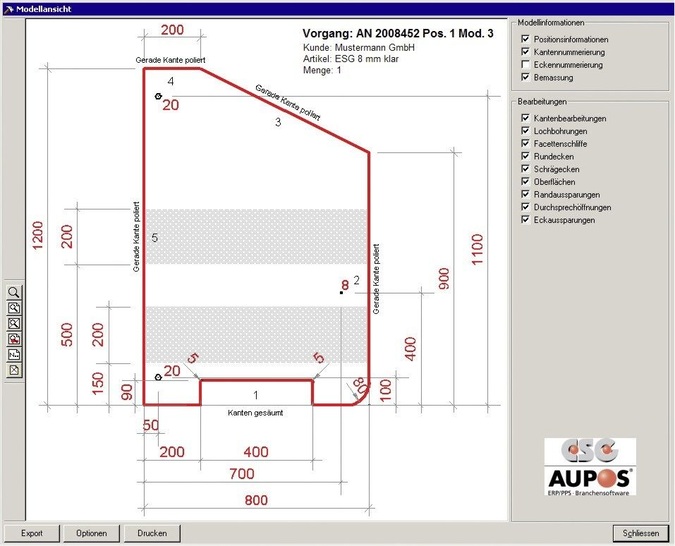 CAD Glasbearbeitung