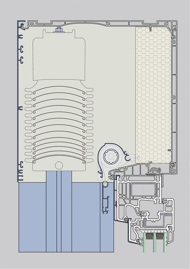 Der „VariNova“ Raffstore-­Kasten ist universell für fast alle gängigen ­Arten von Raffstoren verwendbar und lässt sich variabel auf alle markt­üblichen Blendrahmen adaptieren.