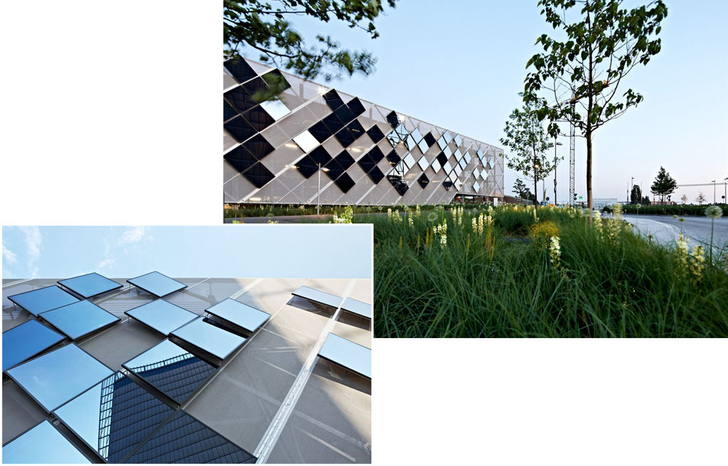 Die spiegelnden Infraclad-Fassadenplatten aus Verbundglas sorgen beim Parkhaus Weserbahnhof für eine ansprechende Optik.