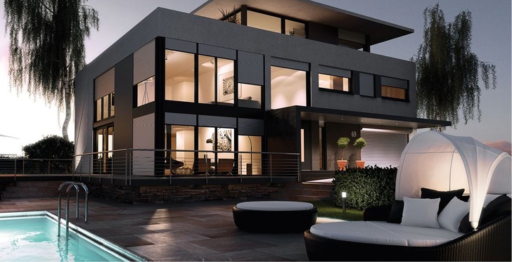 Rollläden lassen sich perfekt und fast unsichtbar in Gebäude inte­grieren und können neben Sicht- und Einbruchschutz auch die Funktion Sonnenschutz übernehmen.