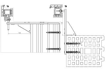 <p>
Darstellung der Befestigung links (Bild 1a) im Brüstungsbereich und rechts (Bild 1b) in der Leibung.
</p>