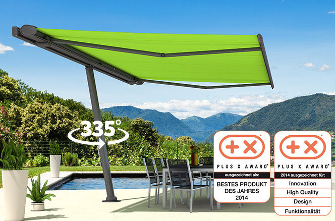 Der Markisenschirm planet von markilux erhielt vier Gütesiegel des weltweit größten Innovationspreises “Plus X Award“ für sein Design, für innovative Technik, Qualität und Funktionalität. Zudem wurde er als “Bestes Produkt des Jahres 2014“ in seiner Kategorie ausgezeichnet.