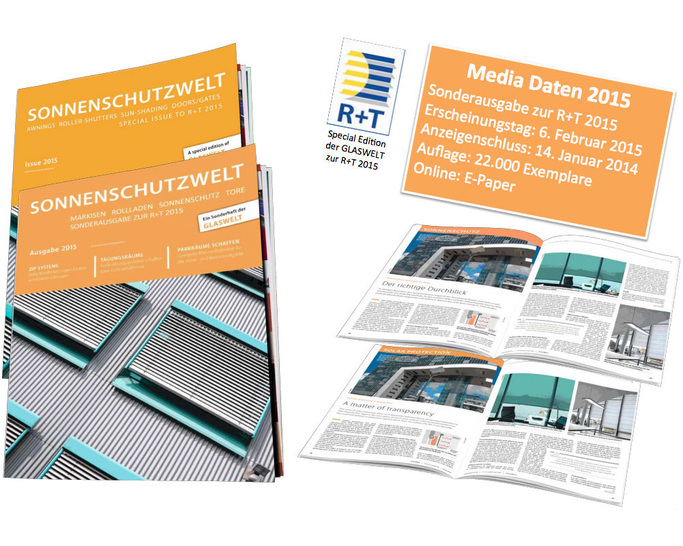 Die Sonderausgabe der SONNENSCHUTZWELT erscheint am 6. Februar als Janusheft in Deutsch und Englisch. Die englische Übersetzung erfolgt durch ein professionelles Übersetzungsbüro mit langjähriger Branchenerfahrung. - © SONNENSCHUTZWELT
