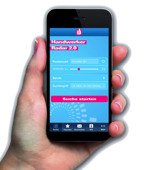 Mit dem neuen Handwerkerradar ist der Fachbetrieb schnell gefunden.