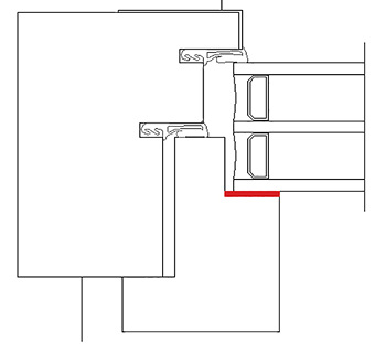 
Bild 1: Position der Verklebung traditionell verklebter Systeme

