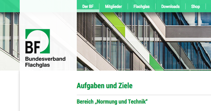 Die neue BF-Website kann jetzt auch in englischer Sprache abgerufen werden. - © Bundesverband Flachglas
