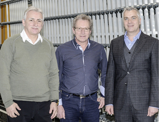 
Hans-Werner Wehr, GF AFS-Federhenn, Uwe Jähnrich, Projektmanagement-Automatisierung und Matthias Dick, Sika Services AG. 
