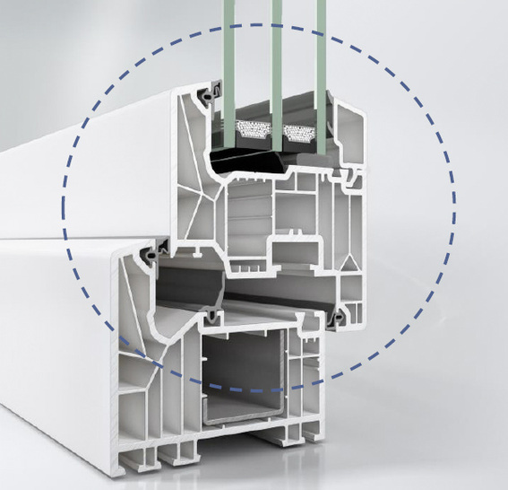 Mit dem neuen Profilsystem Schüco LivIng kommt ein spezielles Flügelprofil für die Klebetechnik auf den Markt. Dieses wurde auf Wunsch von HeKa speziell entwickelt und feierte anlässlich der Partnertage seine Premiere. - © Heka
