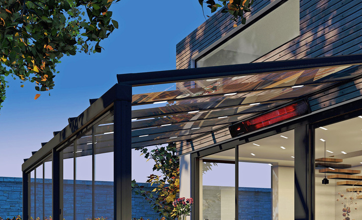 <p>
Glasdach statt Wintergarten heißt der Trend. Was früher einmal die selbstgebaute Holzkonstruktion mit Doppelstegplatten war, zeigt sich heute als professionelle Glasdachkonstruktion.
</p>

<p>
</p> - © Foto: Erhardt Markisen

