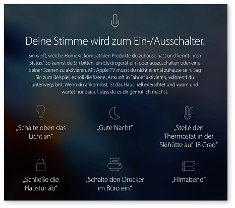 



Die jahrelangen Erfahrungen durch das Spracheingabesystem Siri machen Sprachbefehle zu einem sicheren Steuerungselement.
