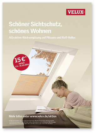



Mit aufmerksamkeitsstarken Werbemitteln wie Postern werden von September bis Oktober 2016 Handwerk und Handel beim Verkauf von Sonnenschutzprodukten unterstützt. 
