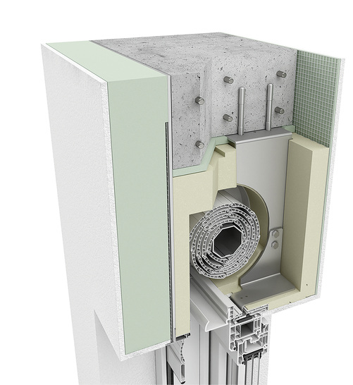 
Der Thermo NB Aufsatzkasten ist für Rollläden oder auch Raffstoren erhältlich. Der untere Teil der Statikkonsole kann für Revisionszwecke oder Reparaturarbeiten problemlos demontiert werden.



