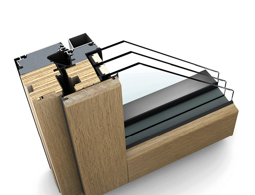 
I-tec Core: Innen edles Holz in vielen Variationen und Farben, außen eine hochwetterfeste Aluminium-Schale für höchste Beständigkeit und dazwischen ein stabiler Holzkern in I-tec Core Technologie 
