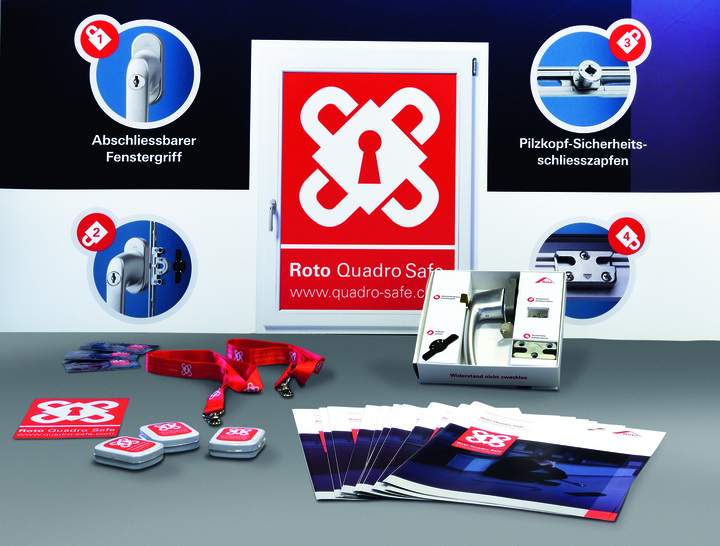 Bei der direkten Ansprache der eidgenössischen Bevölkerung unterstützt Roto die an der Einbruchschutz-Initiative mitwirkenden Fensterbauer und deren Kunden mit zahlreichen Aktionsmitteln.