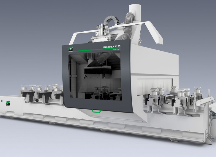 Multirex 7225 windows: Das Leistungsspektrum des CNC-Bearbeitungszentrums ist exakt abgestimmt auf den Fenster- und Türenbau.