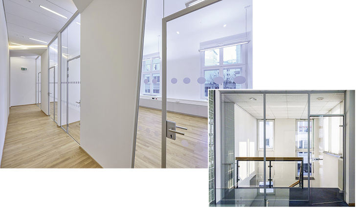 <p>
</p>

<p>
Die „Office“-Trennwand ist ein Trockenverglasungs-System, bei dem der Einsatz von Silikon-Dichtstoffen komplett entfällt.
</p> - © Fotos: C.R. Laurence of Europe GmbH

